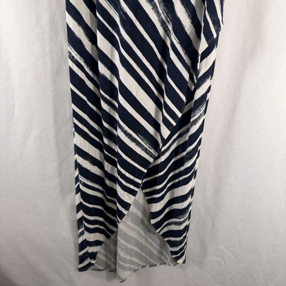 Tommy Bahama Maxi Dress Women's Medium Blue White Striped Sleeveless Cross Front - Picture 5 of 9